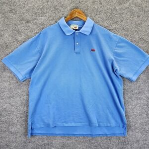 Vintage Perlis Shirt Men's XL Blue Crawfish Polo Made In USA Single Stitch